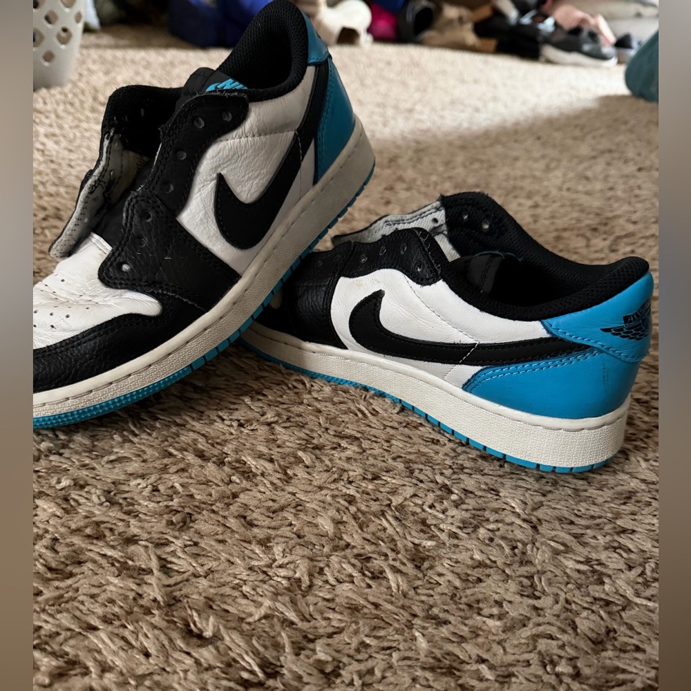 Nike Kids air Jordan’s Black and Teal Sneakers